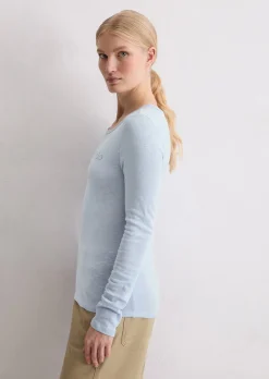 Logo-Longsleeve regular aus Slub Jersey