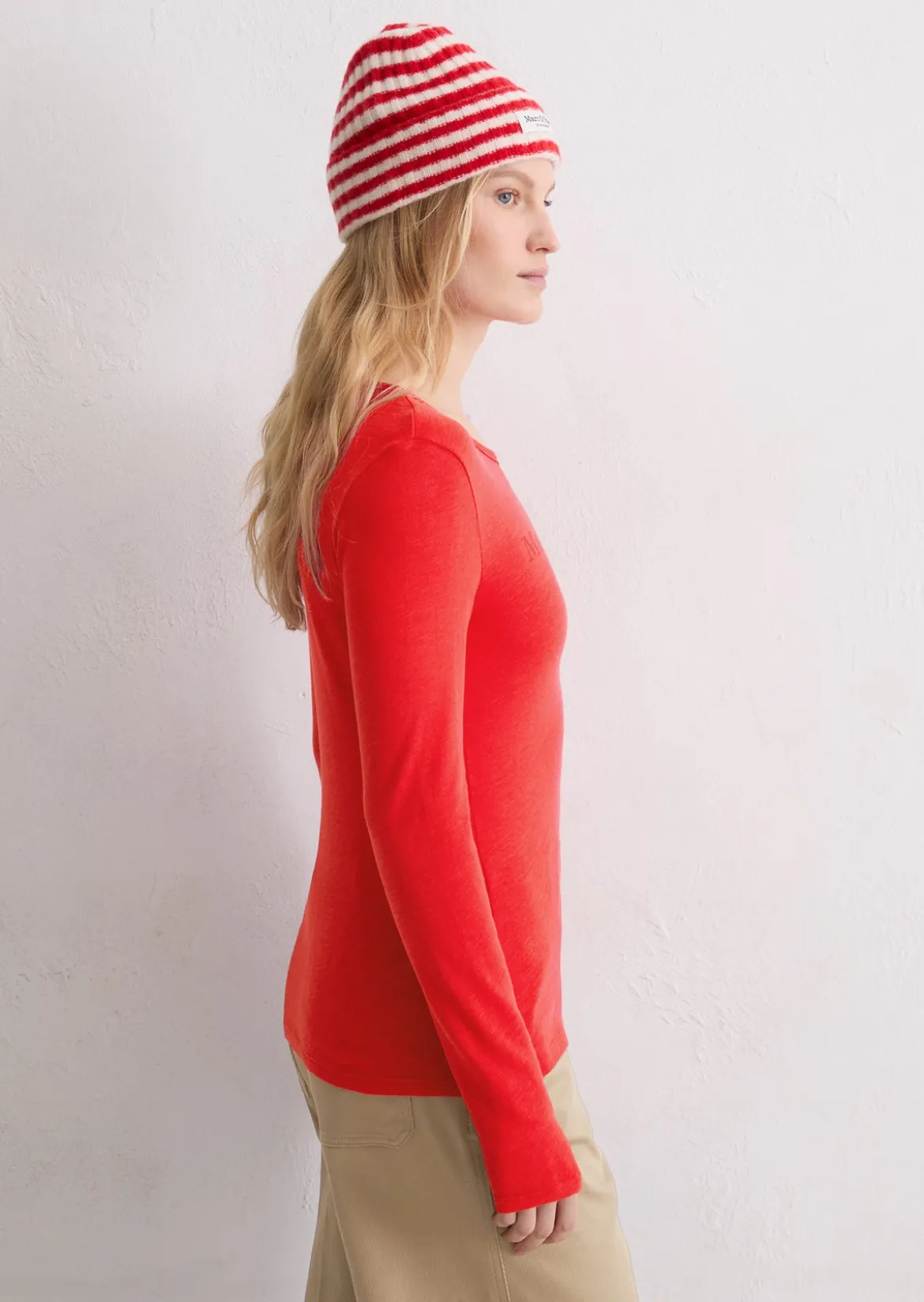 Logo-Longsleeve regular aus Slub Jersey