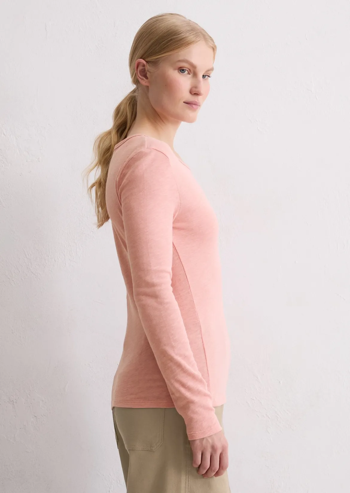 Logo-Longsleeve regular aus Slub Jersey