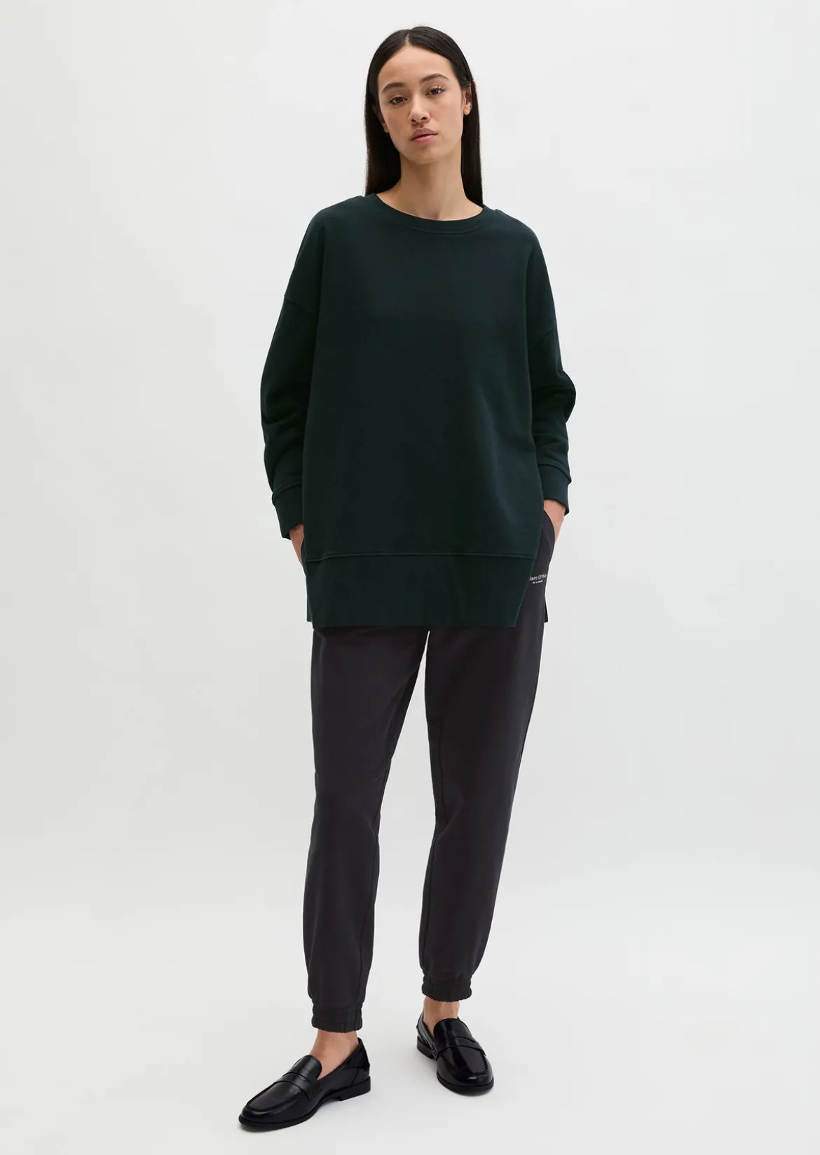 Logo-Sweatshirt loose aus Organic Cotton