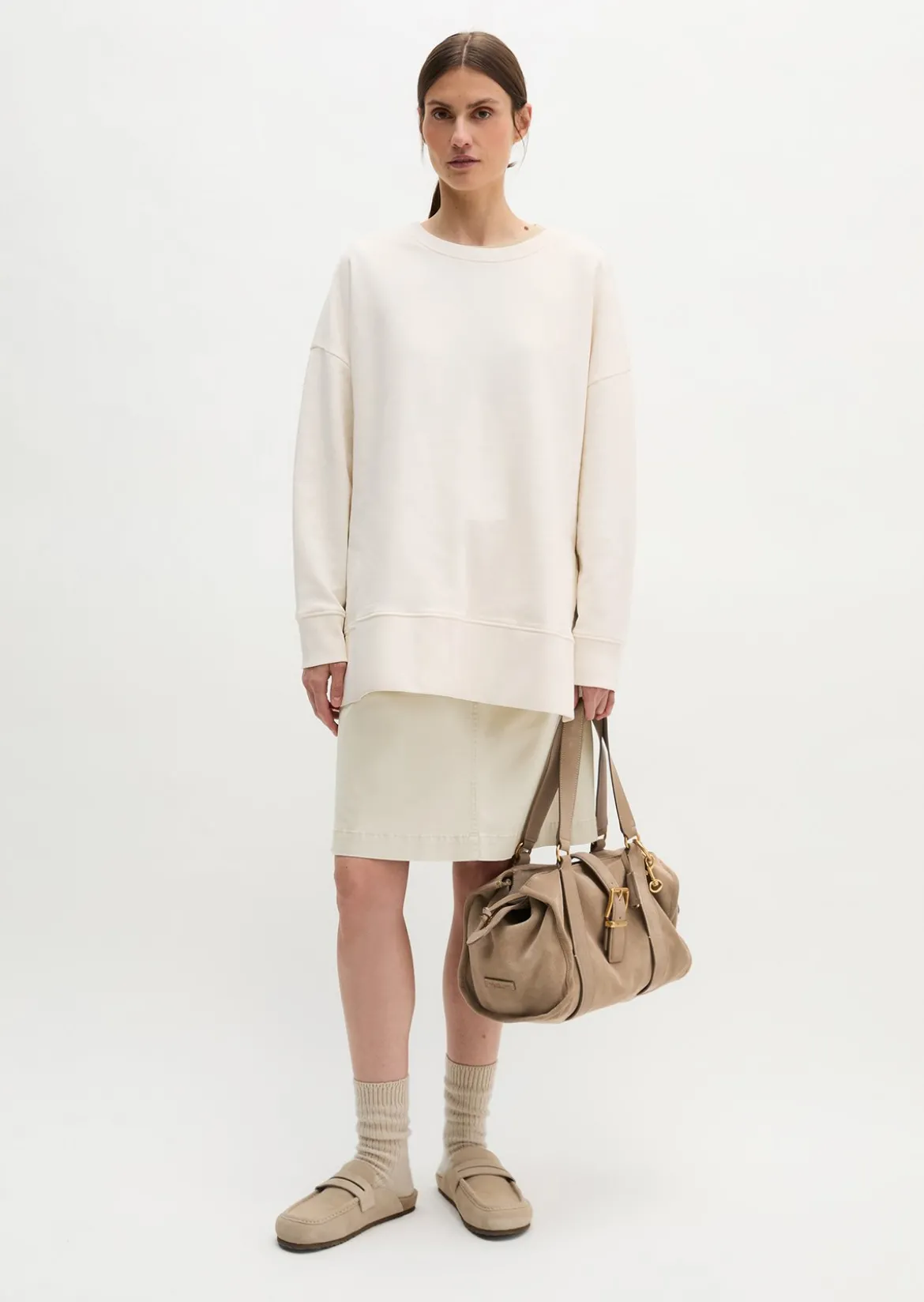Logo-Sweatshirt loose aus Organic Cotton