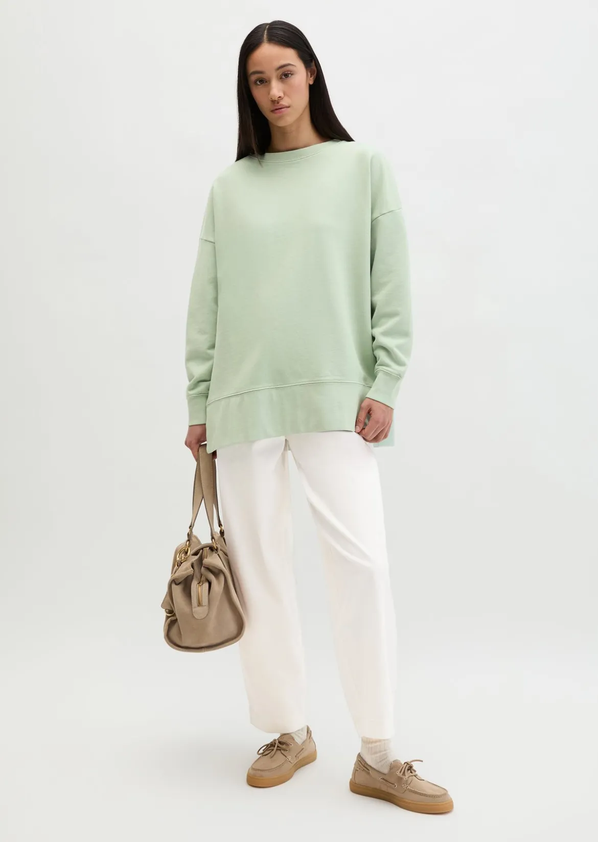 Logo-Sweatshirt loose mit recycelter Baumwolle
