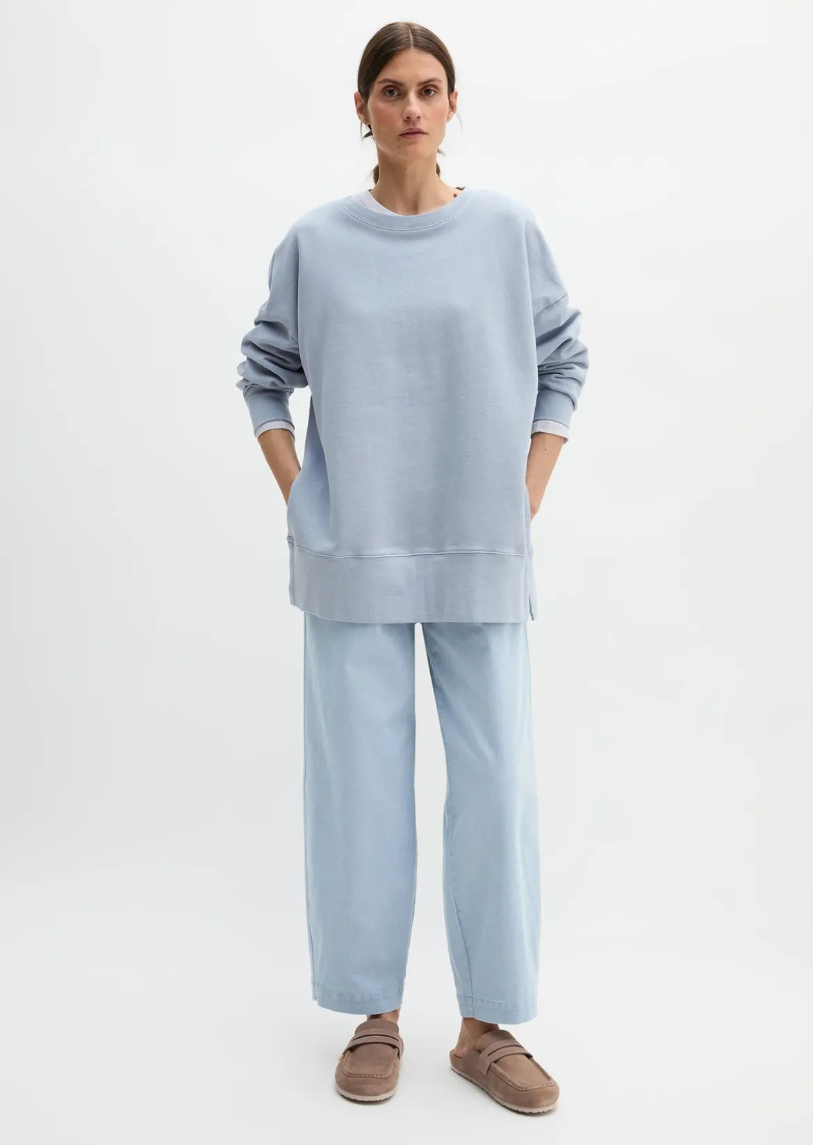 Logo-Sweatshirt loose mit recycelter Baumwolle
