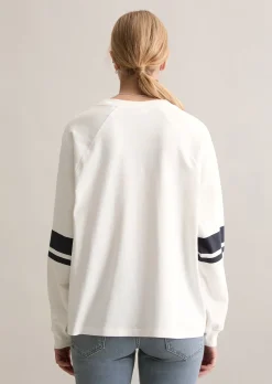Longsleeve im College-Stil relaxed mit Streifen-Prints am Ärmel