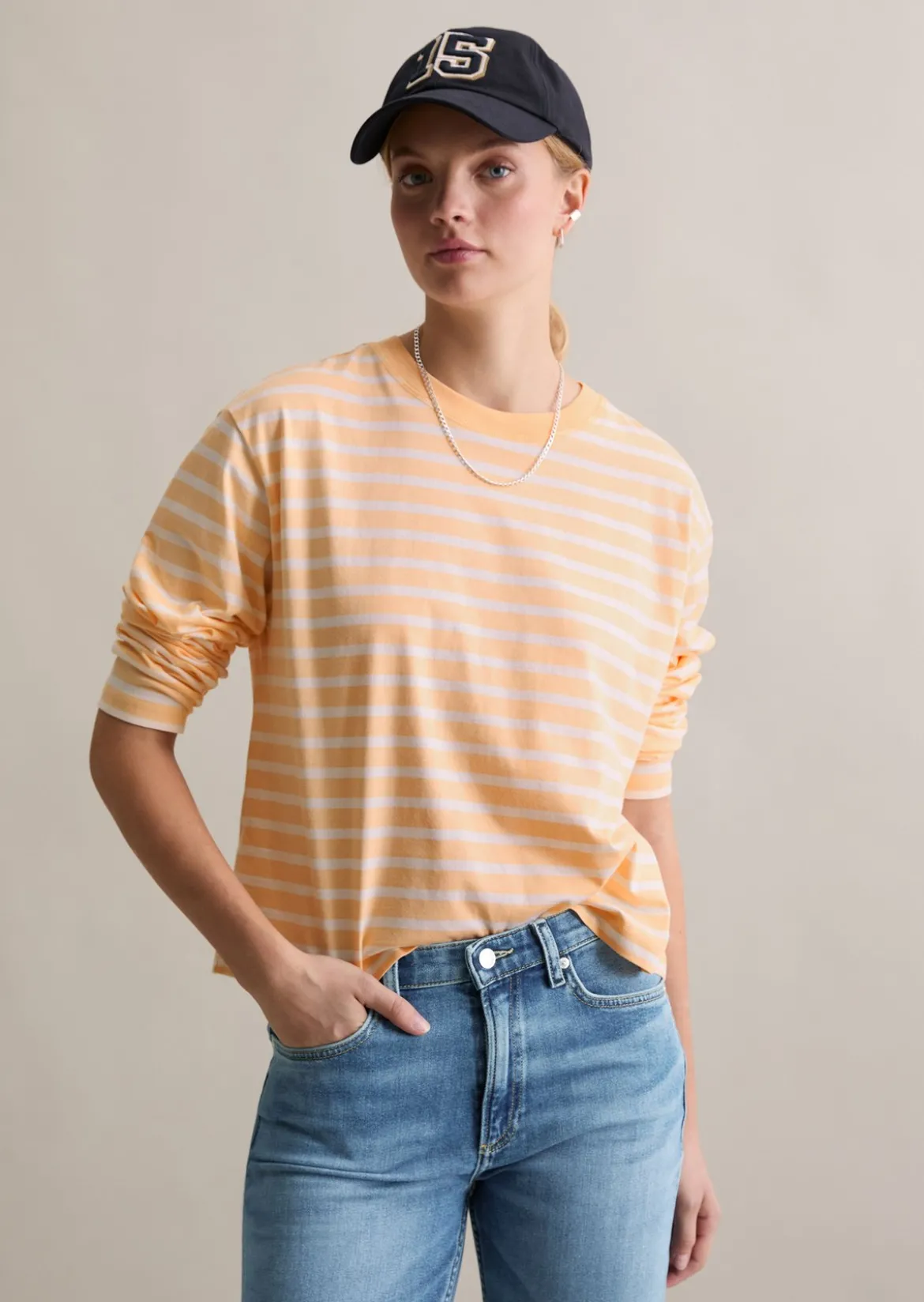 Longsleeve regular aus Heavy Slub Jersey