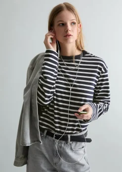 Longsleeve regular aus Heavy Slub Jersey