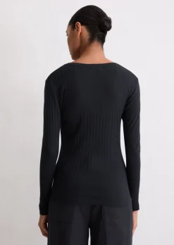 Longsleeve slim aus Organic-Cotton-Modal-Mix