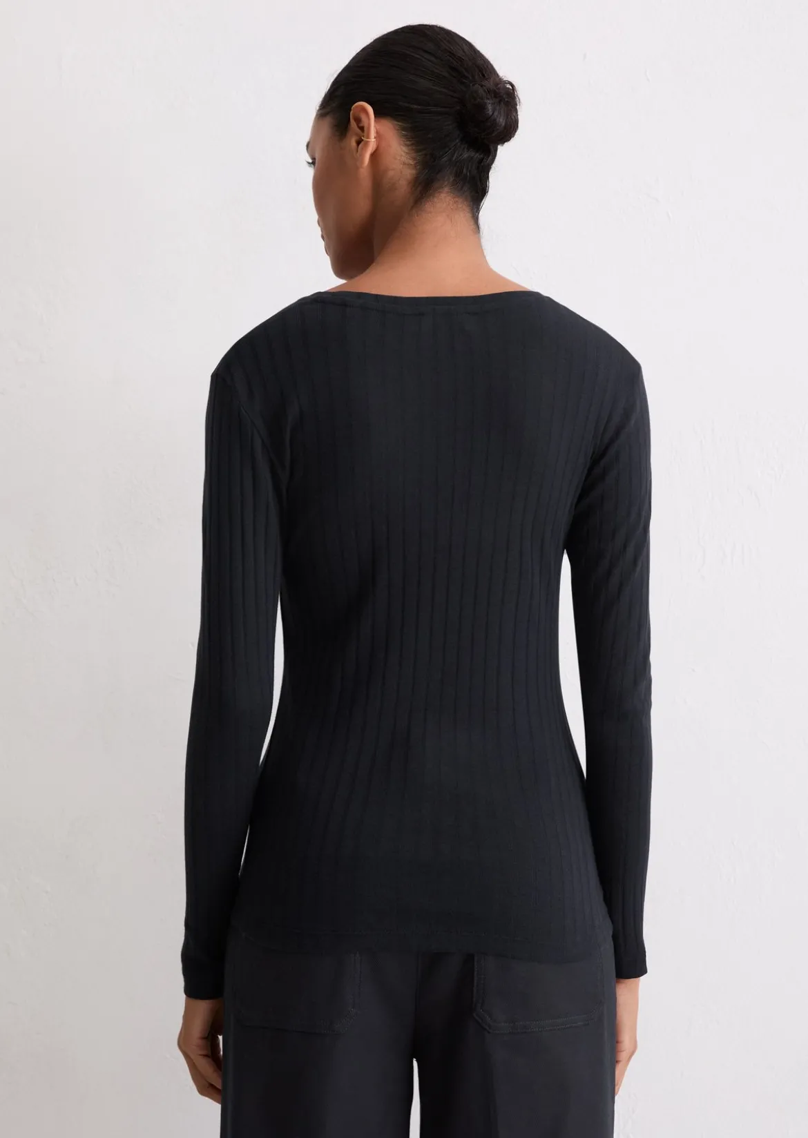 Longsleeve slim aus Organic-Cotton-Modal-Mix