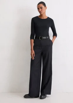 Longsleeve slim aus Organic-Cotton-Modal-Mix