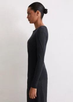 Longsleeve slim aus Organic-Cotton-Modal-Mix