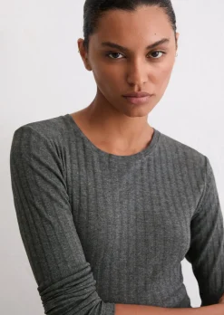 Longsleeve slim aus Organic-Cotton-Modal-Mix