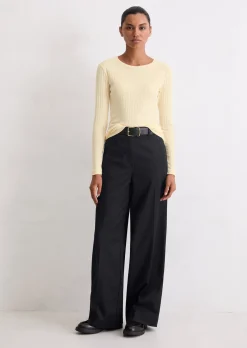 Longsleeve slim aus Organic-Cotton-Modal-Mix