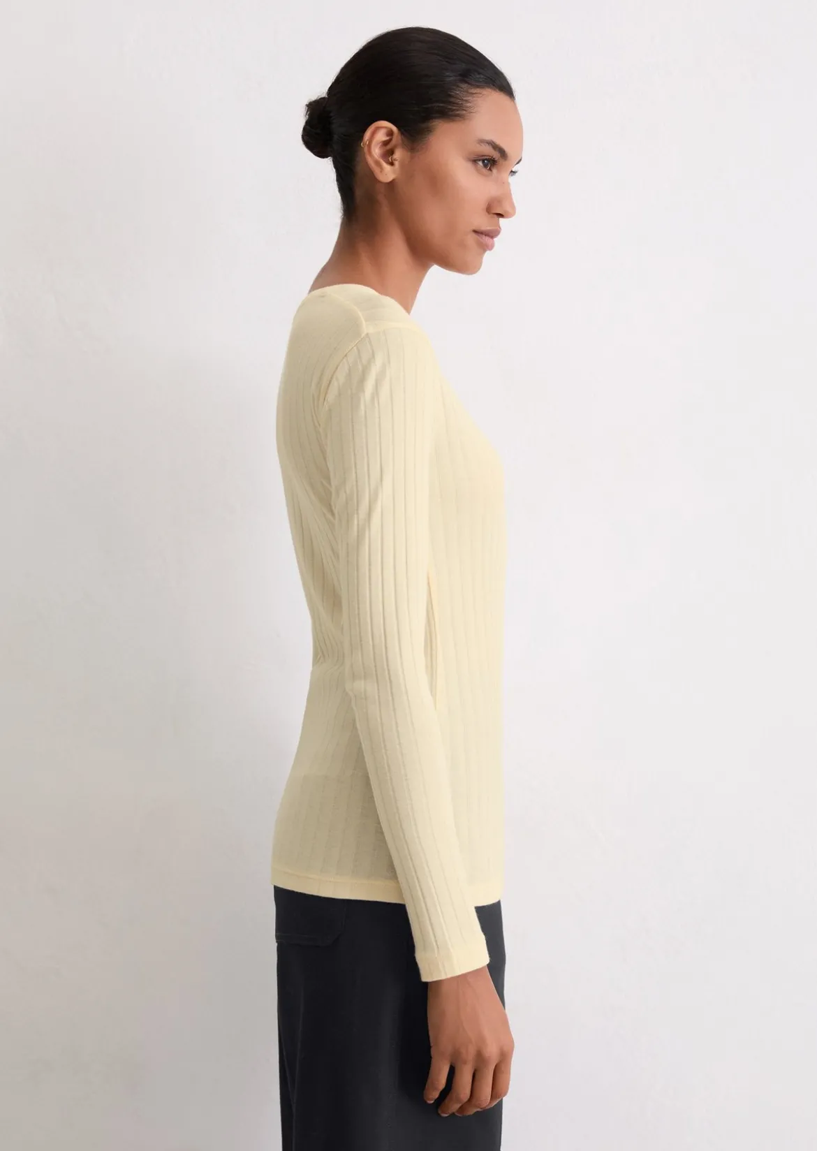 Longsleeve slim aus Organic-Cotton-Modal-Mix