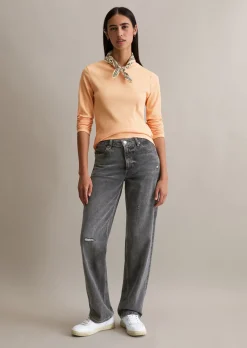 Longsleeve slim aus Rippjersey