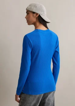 Longsleeve slim aus Rippjersey
