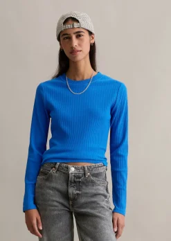 Longsleeve slim aus Rippjersey
