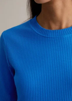 Longsleeve slim aus Rippjersey