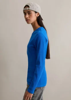 Longsleeve slim aus Rippjersey