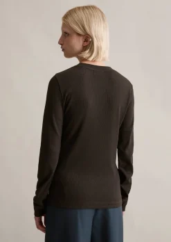 Longsleeve slim aus softem Bio-Baumwolle-Modal-Stretch-Jersey