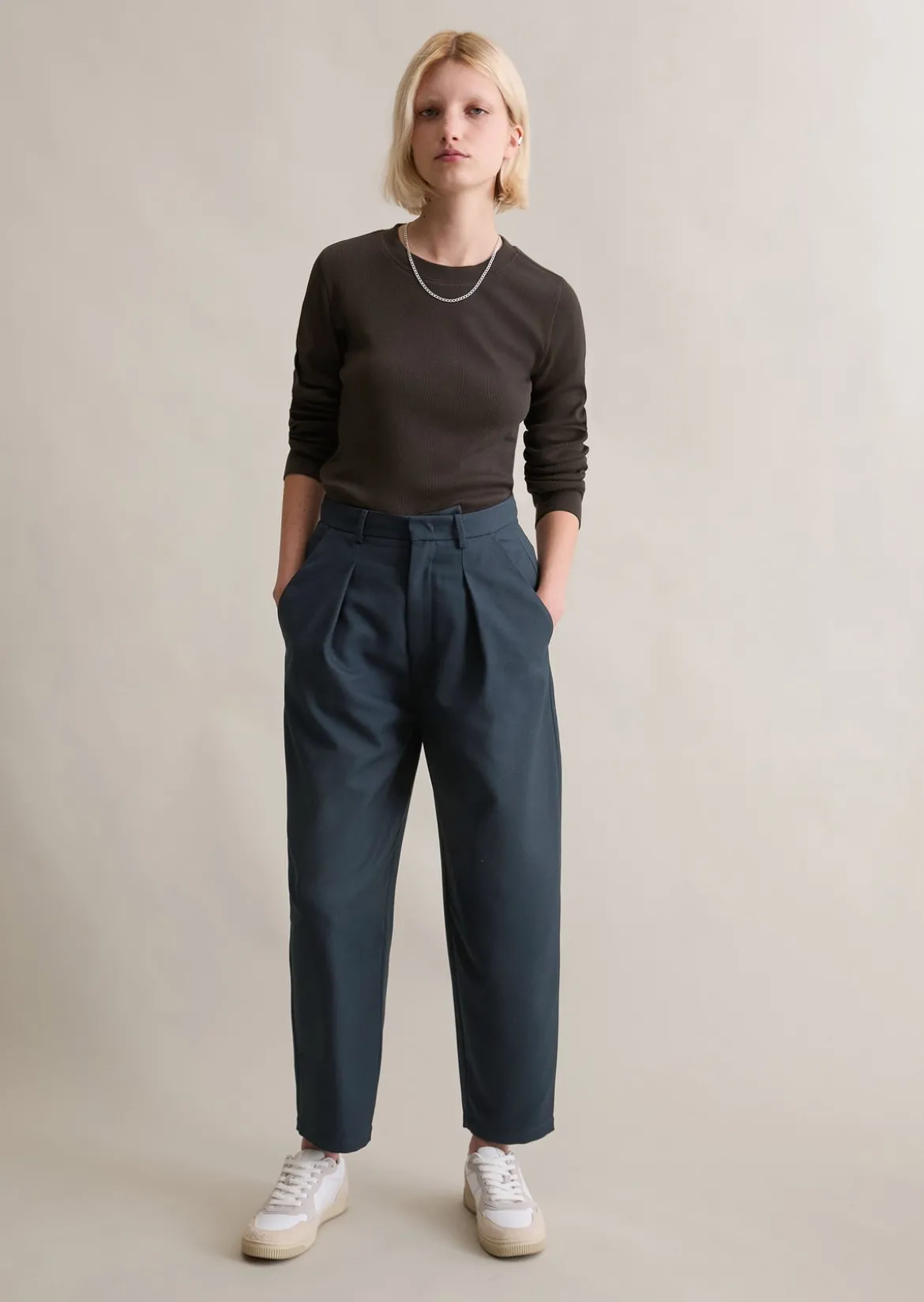 Longsleeve slim aus softem Bio-Baumwolle-Modal-Stretch-Jersey