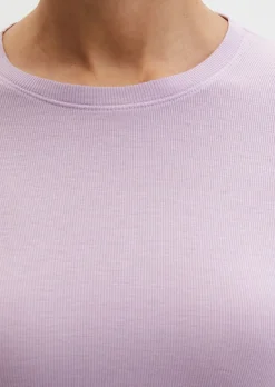 Longsleeve slim garment-dyed aus Rippjersey
