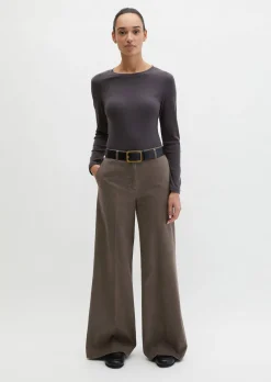 Longsleeve slim garment-dyed aus Rippjersey