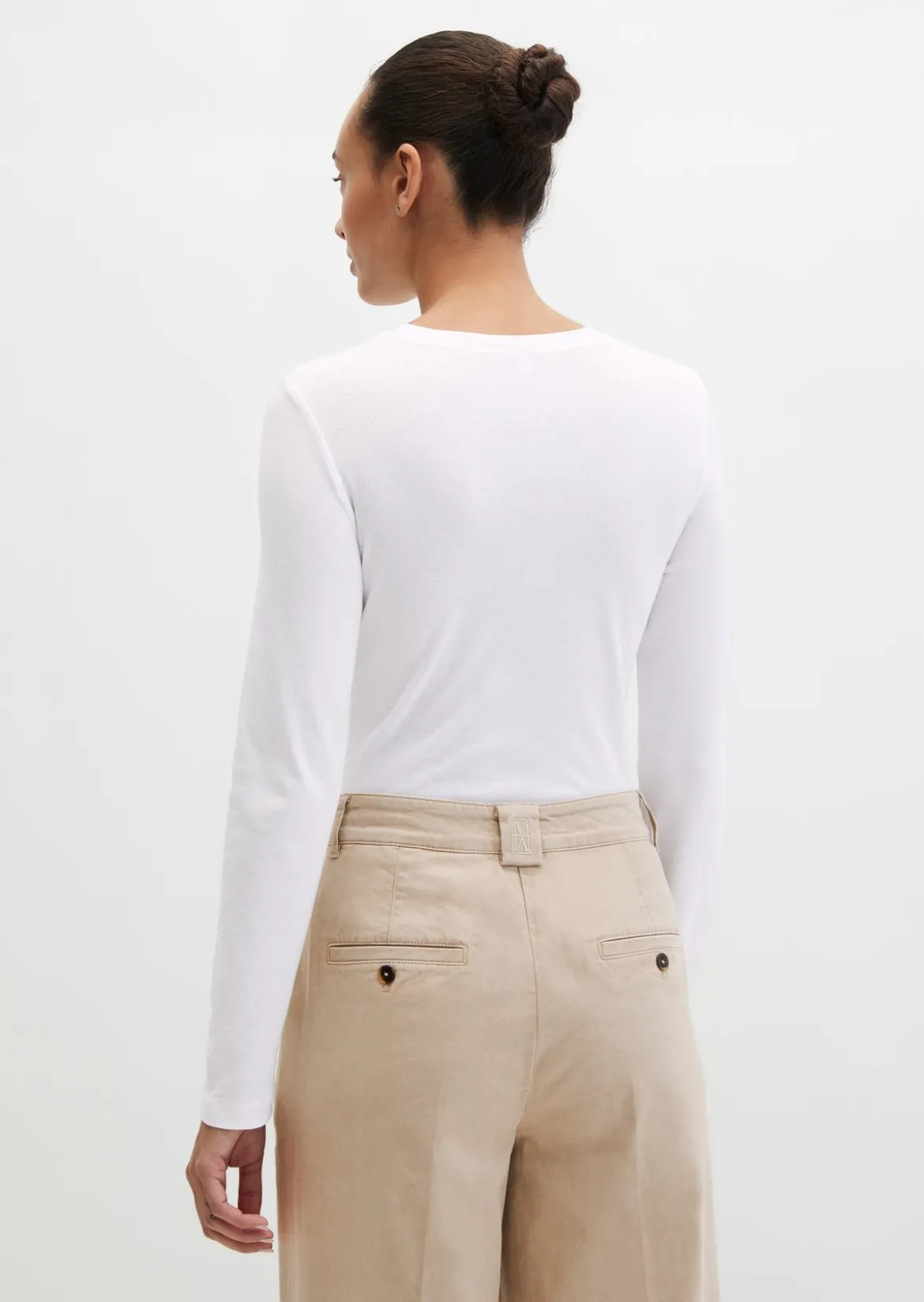 Longsleeve slim garment-dyed aus Rippjersey