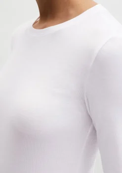 Longsleeve slim garment-dyed aus Rippjersey