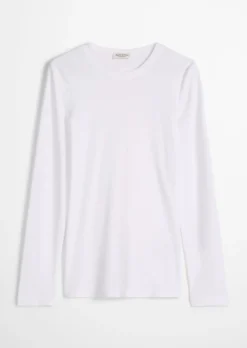 Longsleeve slim garment-dyed aus Rippjersey