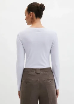 Longsleeve slim garment-dyed aus Rippjersey