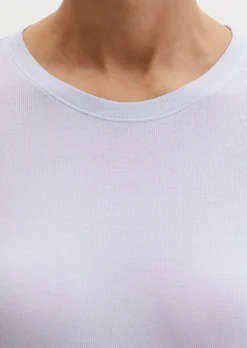 Longsleeve slim garment-dyed aus Rippjersey