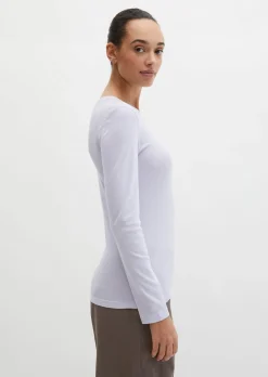 Longsleeve slim garment-dyed aus Rippjersey
