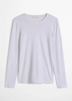 Longsleeve slim garment-dyed aus Rippjersey