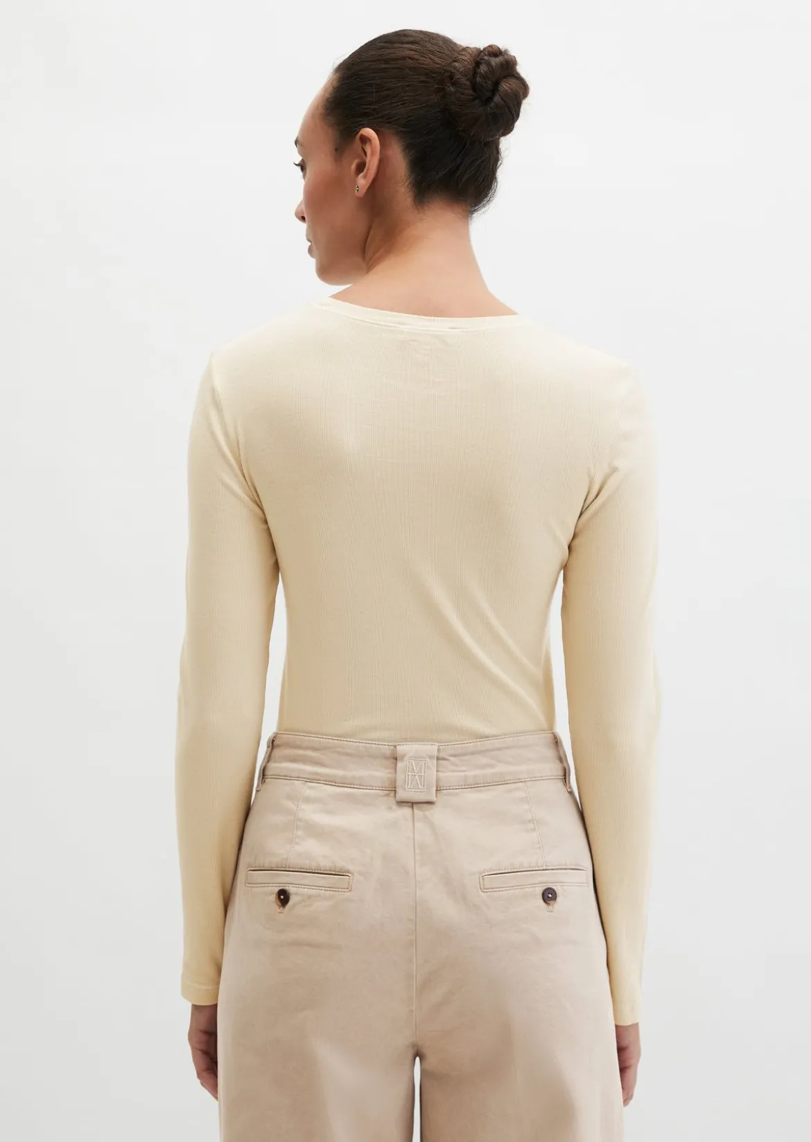 Longsleeve slim garment-dyed aus Rippjersey