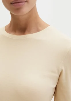 Longsleeve slim garment-dyed aus Rippjersey