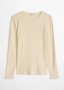 Longsleeve slim garment-dyed aus Rippjersey