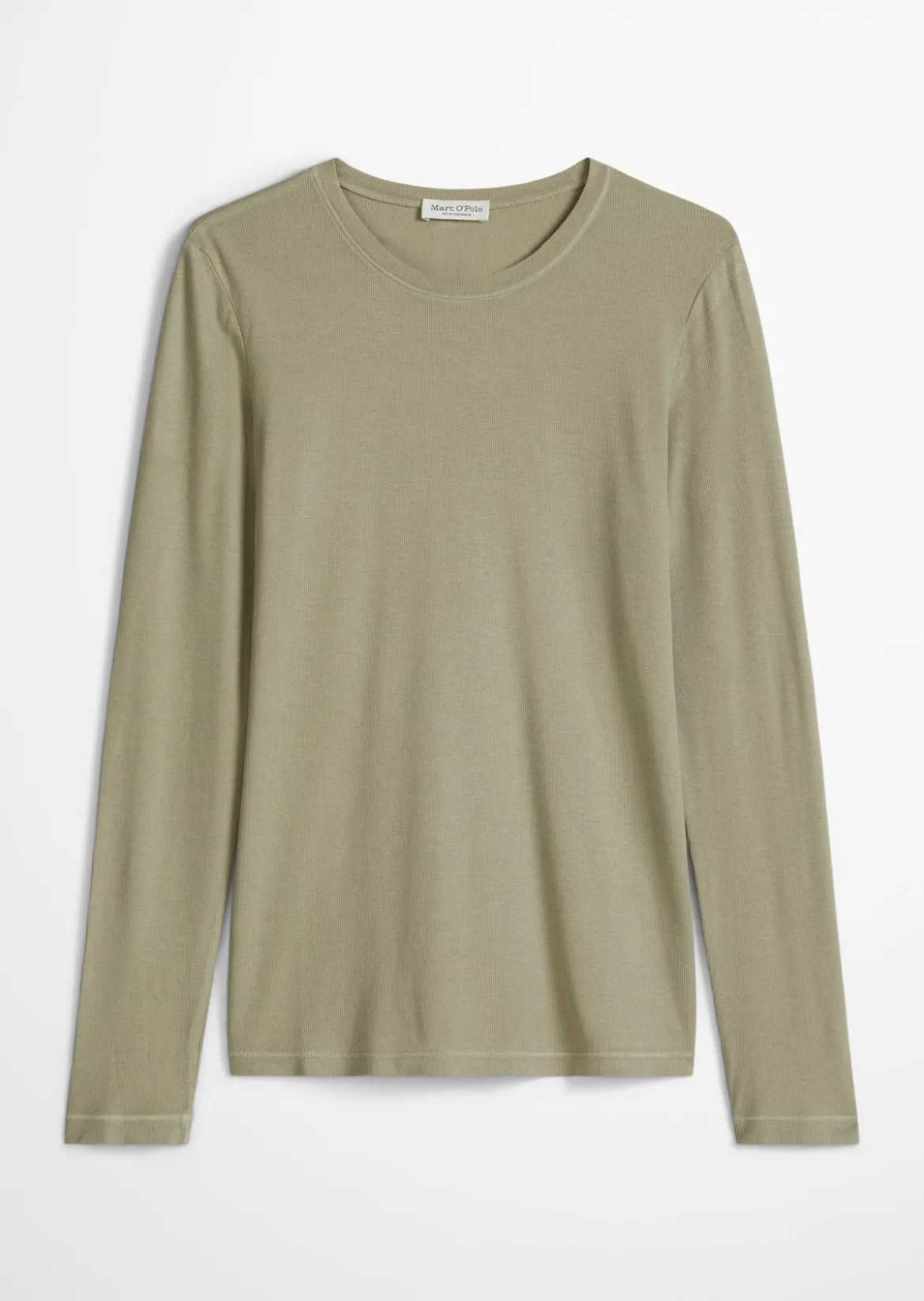 Longsleeve slim garment-dyed aus Rippjersey