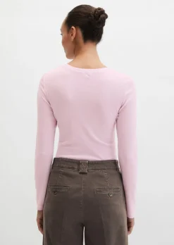 Longsleeve slim garment-dyed aus Rippjersey