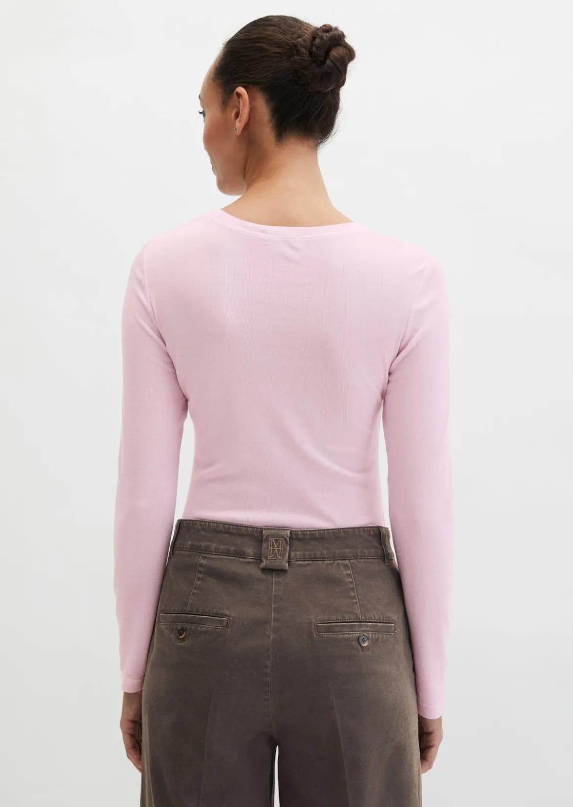 Longsleeve slim garment-dyed aus Rippjersey