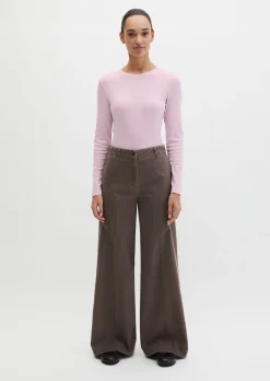 Longsleeve slim garment-dyed aus Rippjersey