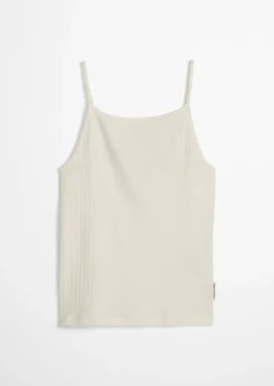 Lounge-Cami-Top aus geripptem Bio-Baumwoll-Mix
