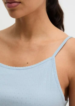Lounge-Cami-Top aus geripptem Bio-Baumwoll-Mix