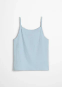 Lounge-Cami-Top aus geripptem Bio-Baumwoll-Mix