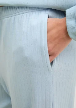 Lounge-Hose aus geripptem Bio-Baumwoll-Mix