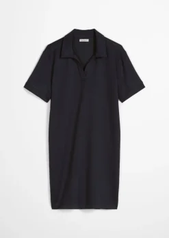 Lounge-Polokleid aus weichem Materialmix