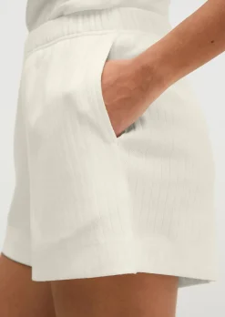 Lounge-Shorts aus geripptem Bio-Baumwoll-Mix
