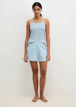 Lounge-Shorts aus geripptem Bio-Baumwoll-Mix