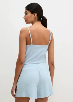 Lounge-Shorts aus geripptem Bio-Baumwoll-Mix