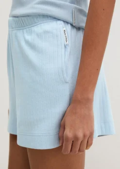 Lounge-Shorts aus geripptem Bio-Baumwoll-Mix