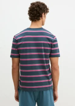 Lounge-T-Shirt aus gestreiftem Single Jersey
